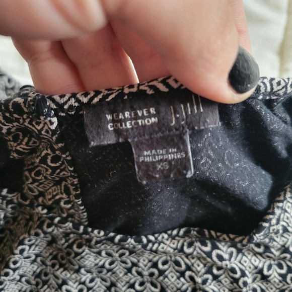 J Jill Wearever Collection Womens Patterned Button Back Tunic Top Size XS Office - Picture 5 of 9